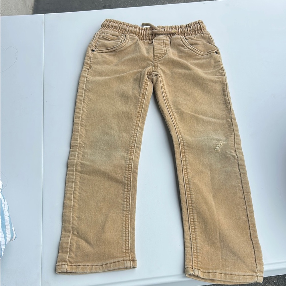 Zara Kids Tan Corduroy Pull-On Jeans